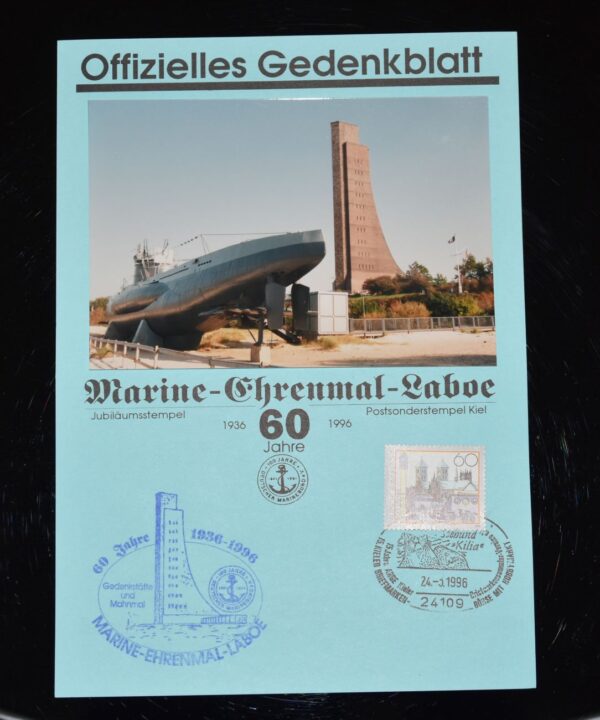 Marine-Ehrenmal-Laboe - Gedenkblatt 60 Jahre 1996