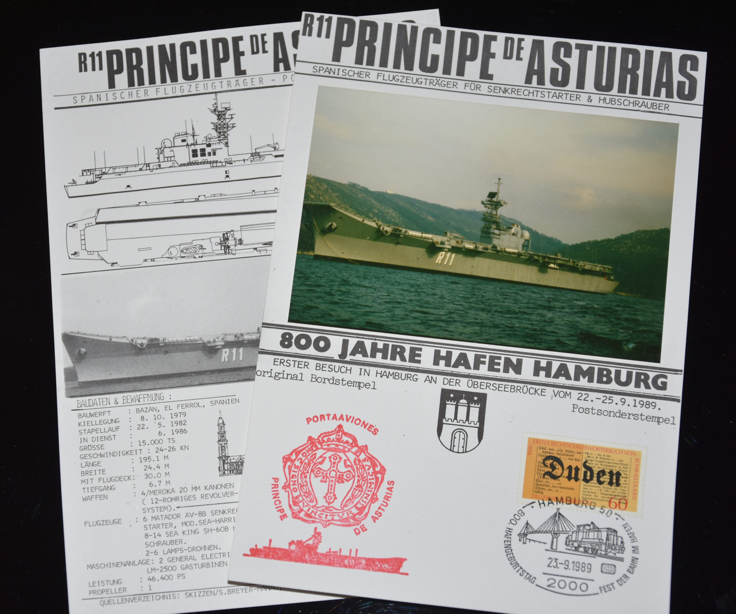 Der Flugzeugträger R 11 „Principe de Asturias“ aus Spanien…