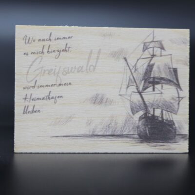 Holzmagnet „Greifswald“ – Heimathafen