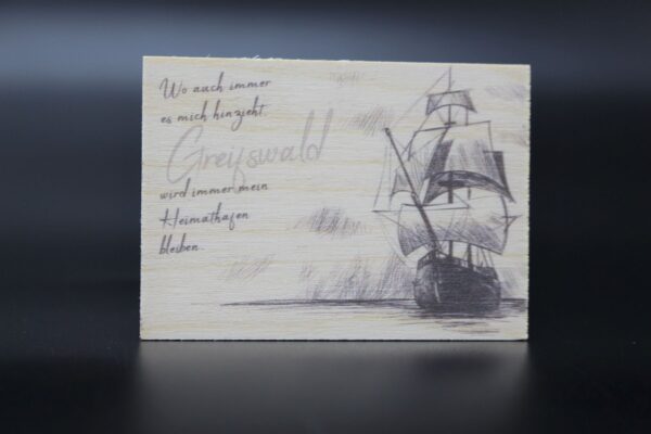 Holzmagnet „Greifswald“ – Heimathafen