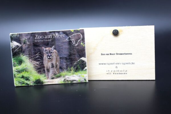 Holzmagnet „Zoo am Meer Bremerhaven" - Puma – Bild 2